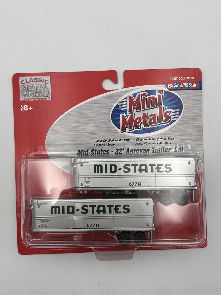 Classic Metal Works 31105 HO Mini Metals Mid-States # 677A 32 Aerovan Trailers