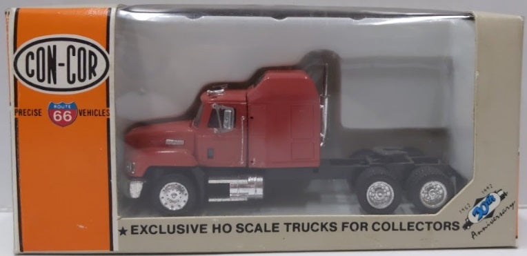 Con-Cor 0004-511000 HO Red Route 66 Generic 45’ Mack Tractor W/Regular Sleeper