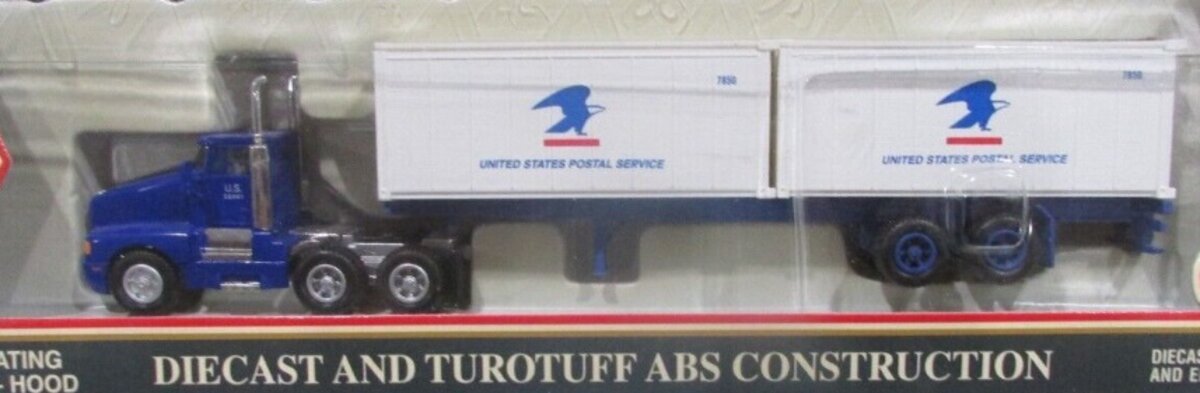 Model Power 22001 1:87 Blue Tractor & Trailer Short Haul W/20’ Container US Mail