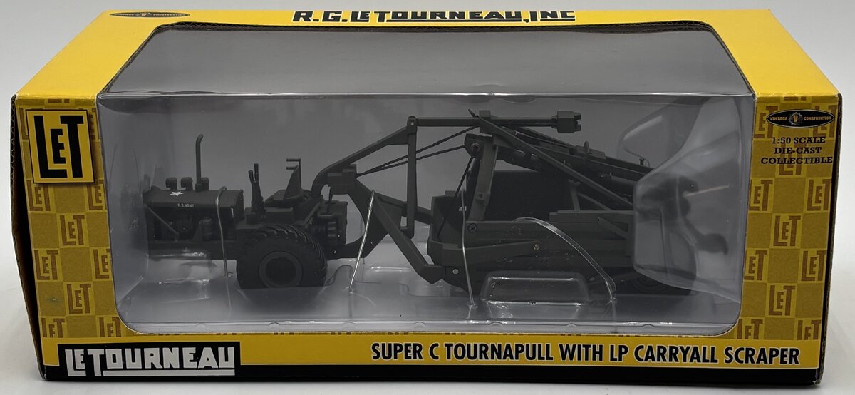 Spec-Cast CON011 1:50 LeTourneau Super C Tournapull with LP Carryall Scraper
