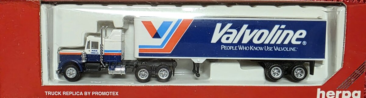 Herpa 6086 HO Kenworth Valvoline Tractor Trailer