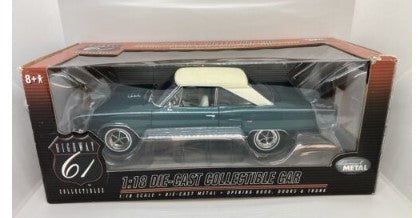 Highway 61 50425 1:18 Die Cast Turquoise w/Beige 1967 Dodge