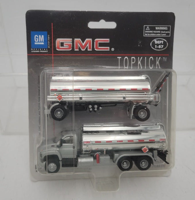 Boley 3018-66 1:87 Scale Dept 1-87 Topkick GMC Double Tank W/Trailer Silver Cab