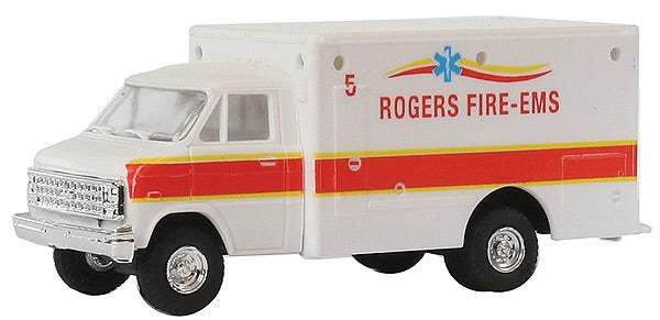 Trident Miniatures 90378 HO Rogers Milwaukee Emergency Van-Cab Box-Body Ambulan