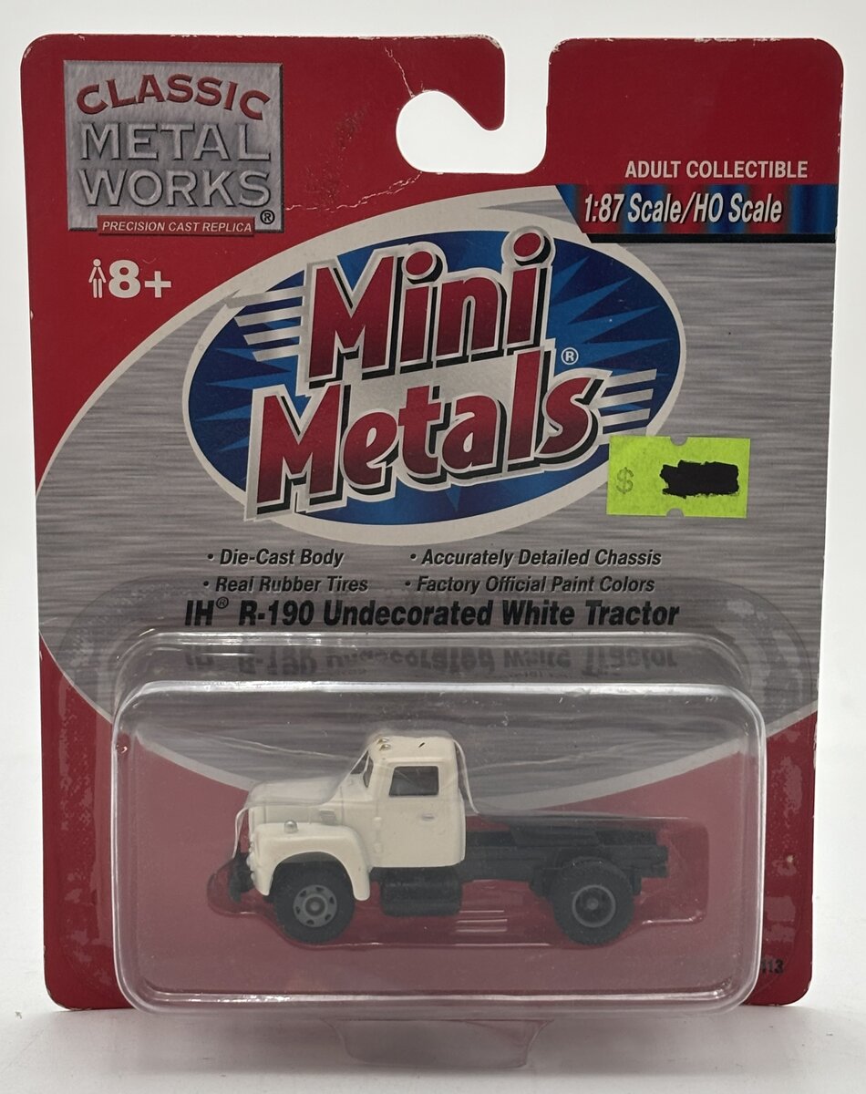 Classic Metal Works 31113 HO Mini Metals Undecorated White Tractor IH R-190