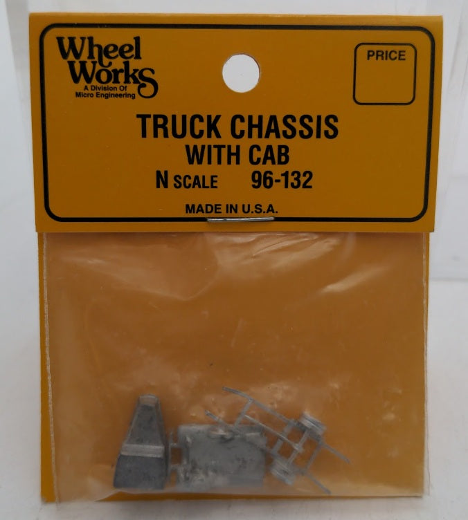 Wheel Works 96-132 N Scale Truck Chassis with Cab White Metal Kit