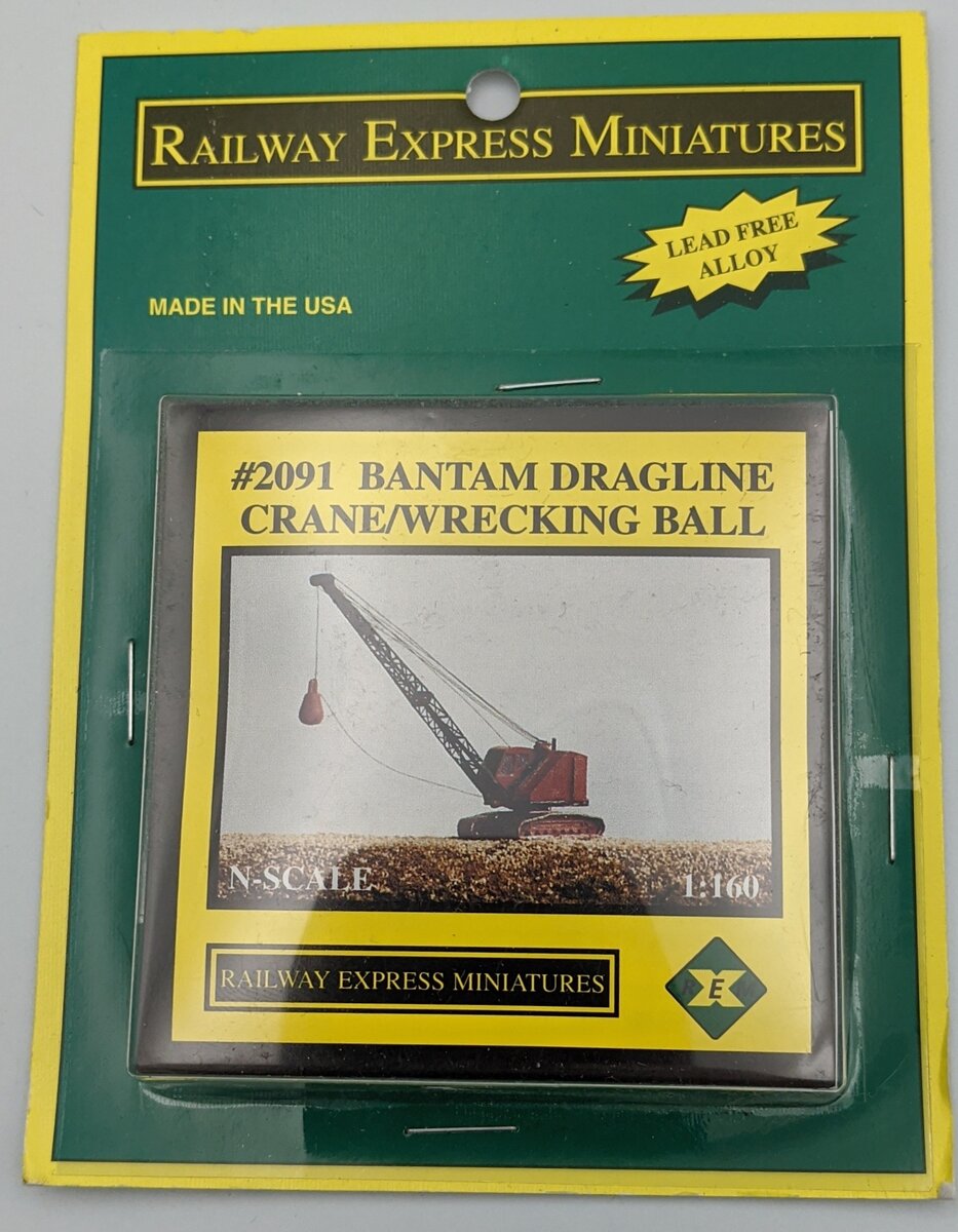Railway Express Miniatures 2091 Bantam Dragline Crane w/ Wrecking Ball