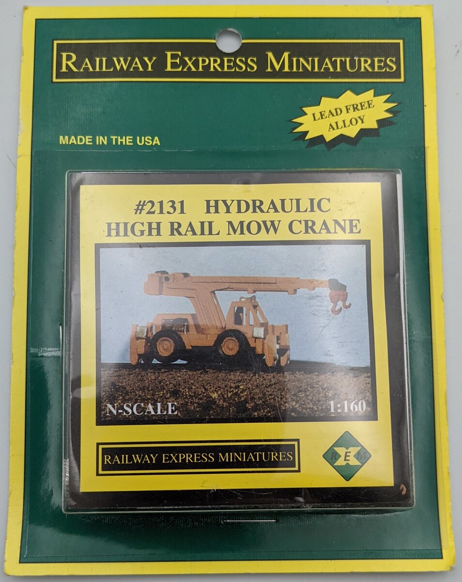 Railway Express Miniatures 2131 N Hydraulic High Rail MOW Crane Metal Kit