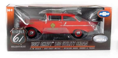 Highway 61 50544 1:18 1957 Chevrolet 150 Fire Chief Battalion 4 Utility Sedan