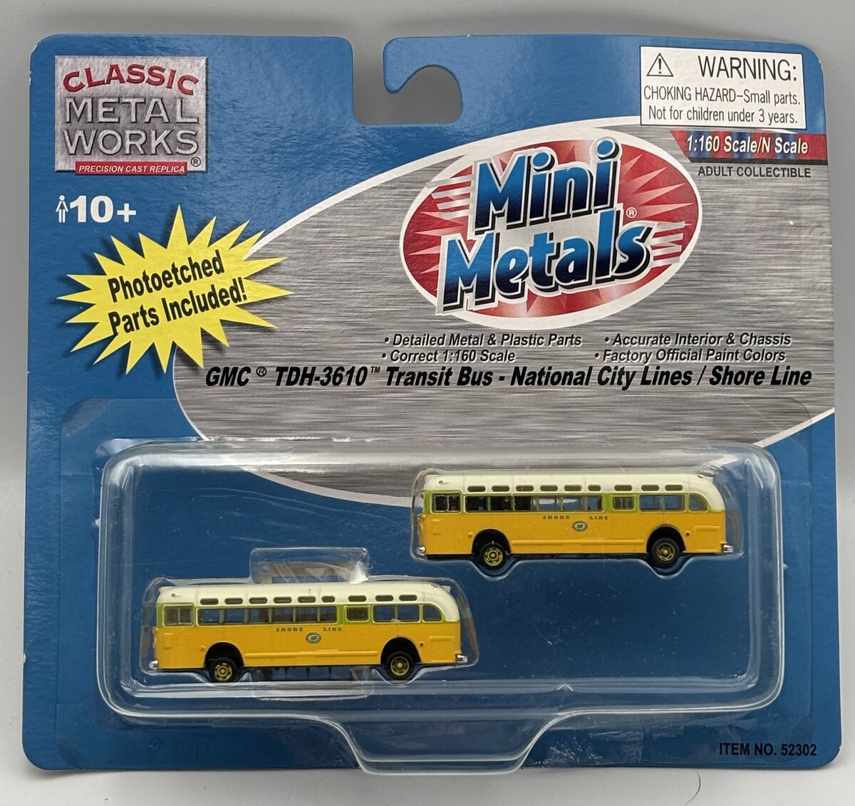 Classic Metal Works 52302 N Mini Metals NCL/Shore Lines GMC TD-3610 Transit Bus
