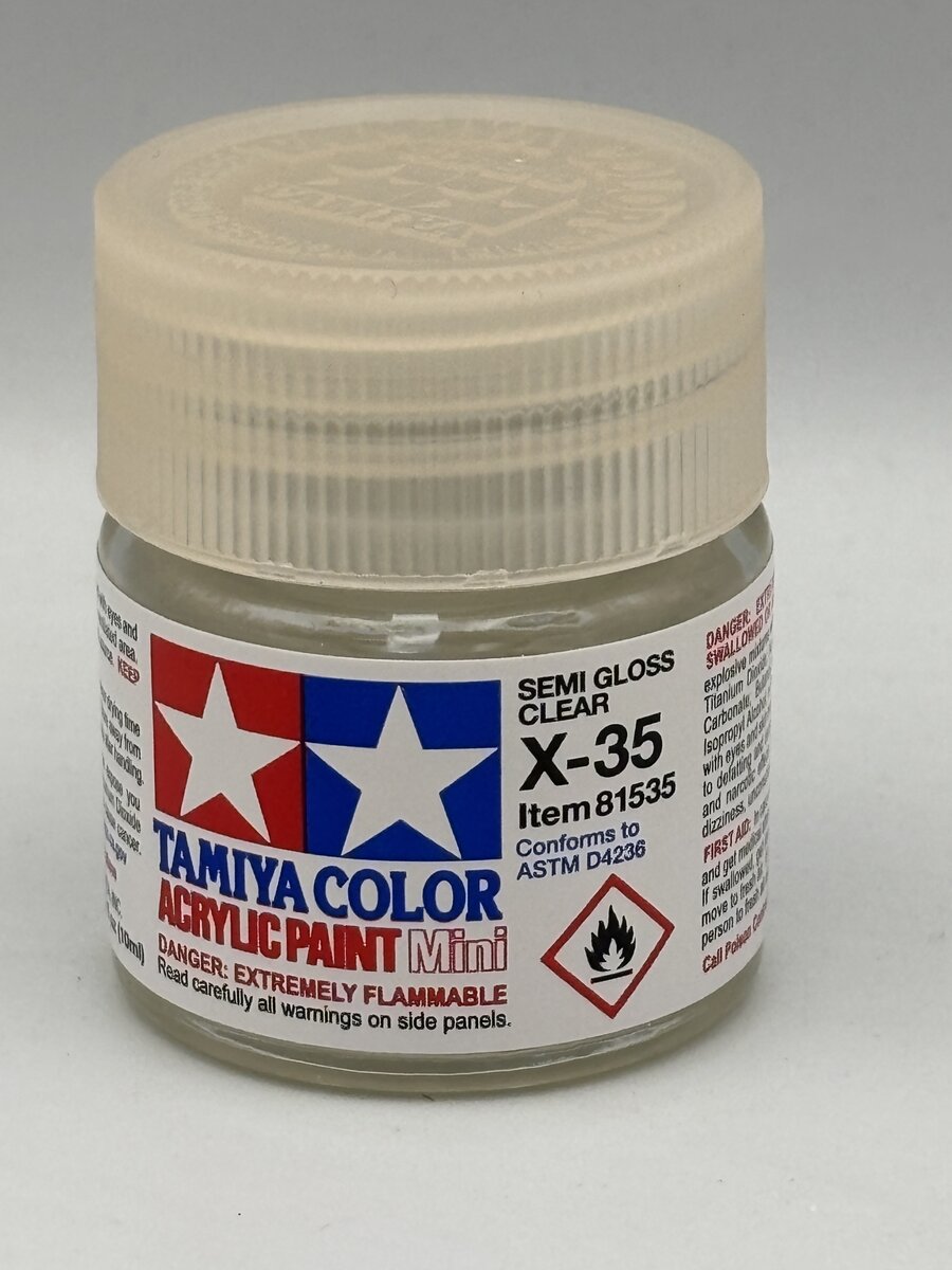 Tamiya 81535 X-35 Semi Gloss Clear Acrylic Mini Paint 10 ml Bottle