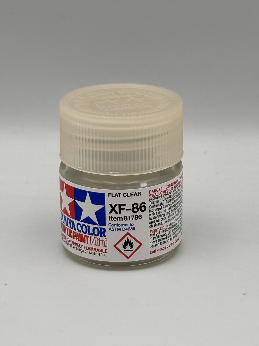 Tamiya 81786 XF-86 Flat Clear Acrylic Mini Paint 10 ml Bottle