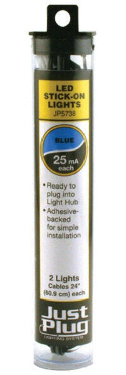 Woodland Scenics JP5738 Just Plug Blue LED Stick-On Lights (Pack of 2)