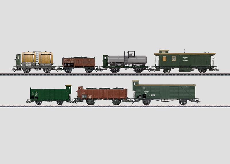 Marklin 46086 HO Scale Wurttemberg State Railways 7 Freight Car Set