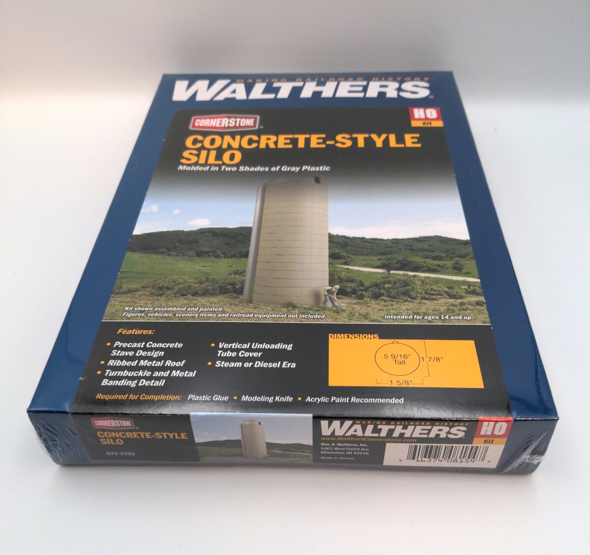 Walthers 933-3332 HO Concrete-Style Silo Structure Kit