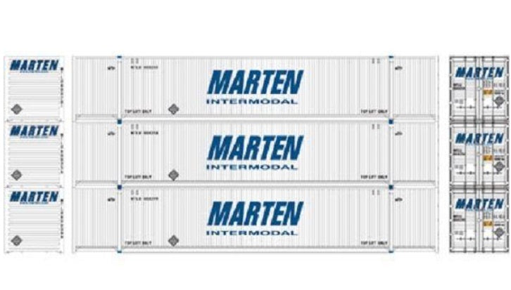 Athearn 27989 HO Marten RTR 53'' CIMC Container (Pack of 3)