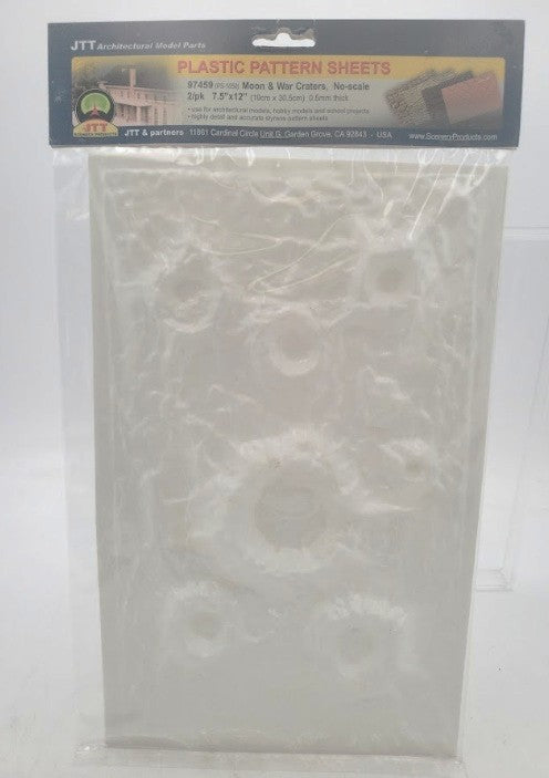 JTT Scenery Products 97459 No Scale 7.5"x12" Moon & War Craters Sheet(Pack of 2)