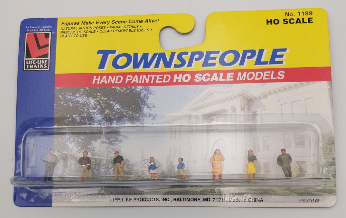 Life Like 1189 HO Townspeople - Hand Painted Figures (Set of 8)