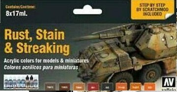 Vallejo Paint 70183 Rust, Stain & Streaking Model Color Paints (Set of 8)