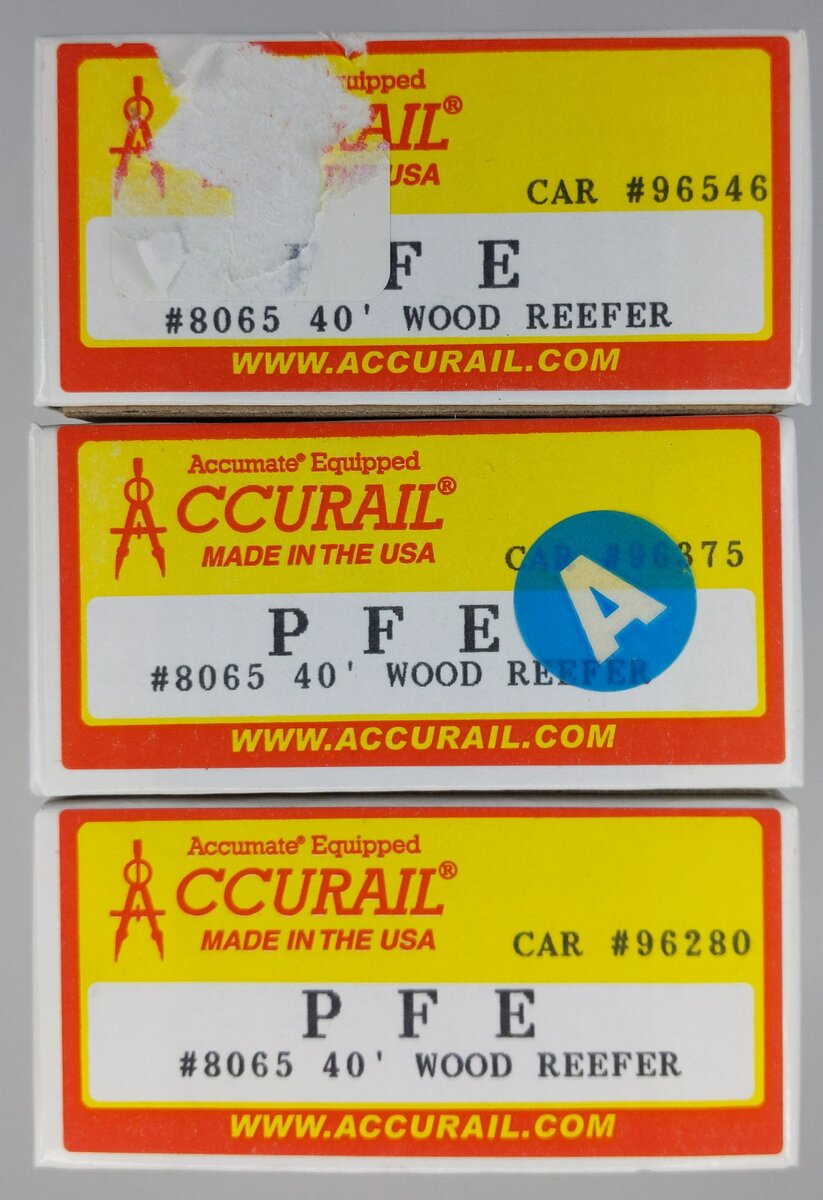 Accurail 8065 HO Sale Pacific Fruit Express 40' Wood Reefer Kits (Set of 3)