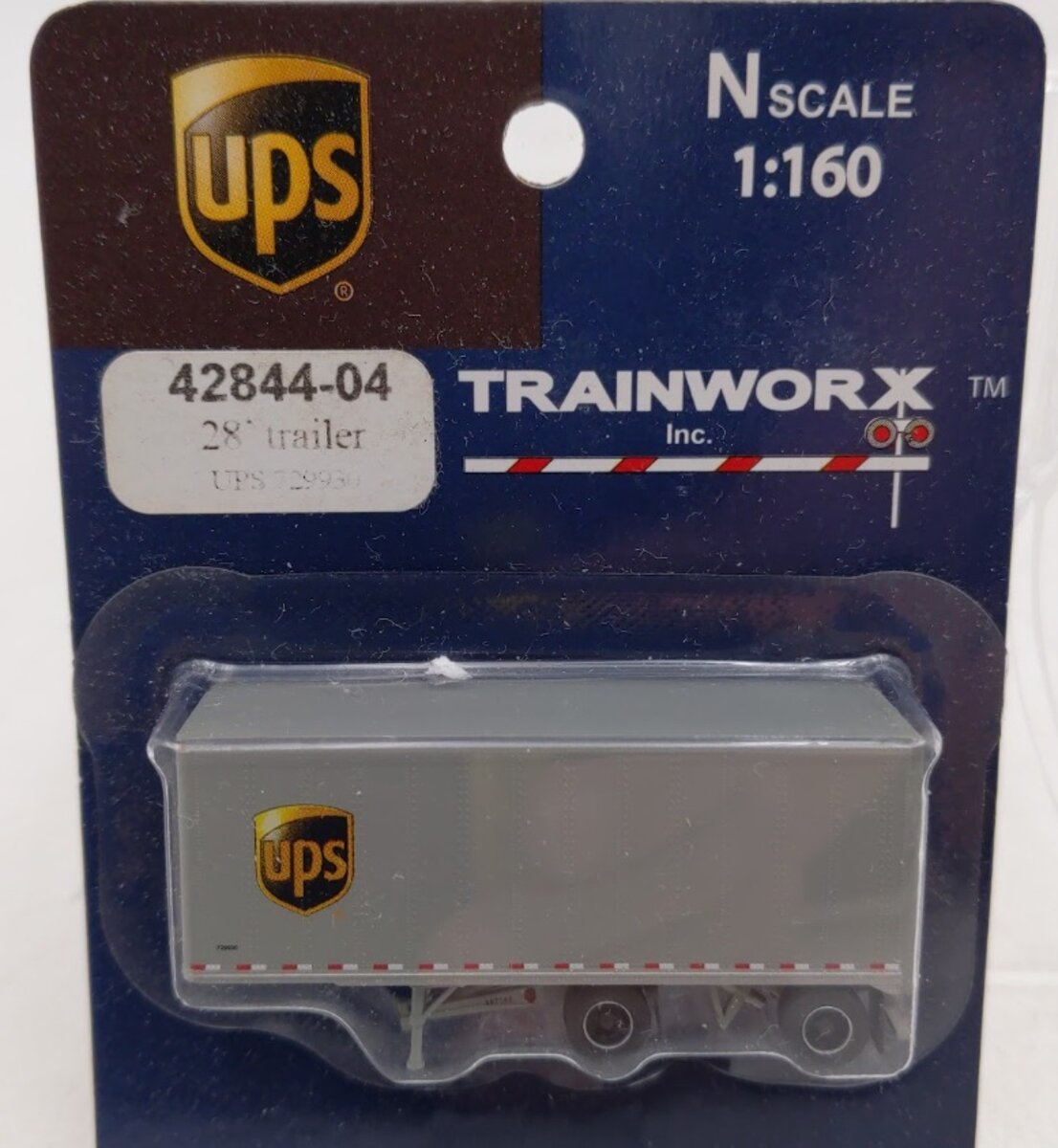 Trainworx Inc 42844-04 N UPS 28' Pup Van Trailer w/Converter Dolly # 729930