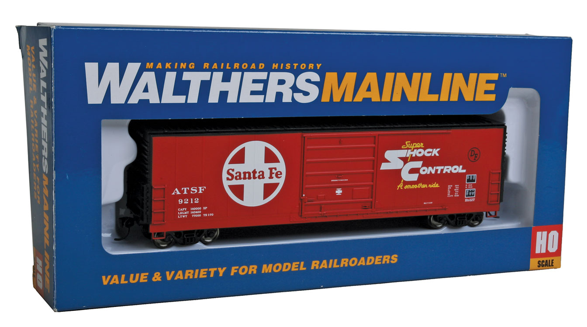 Walthers 910-1914 HO Santa Fe 50' Evans Smooth Side Boxcar #9212