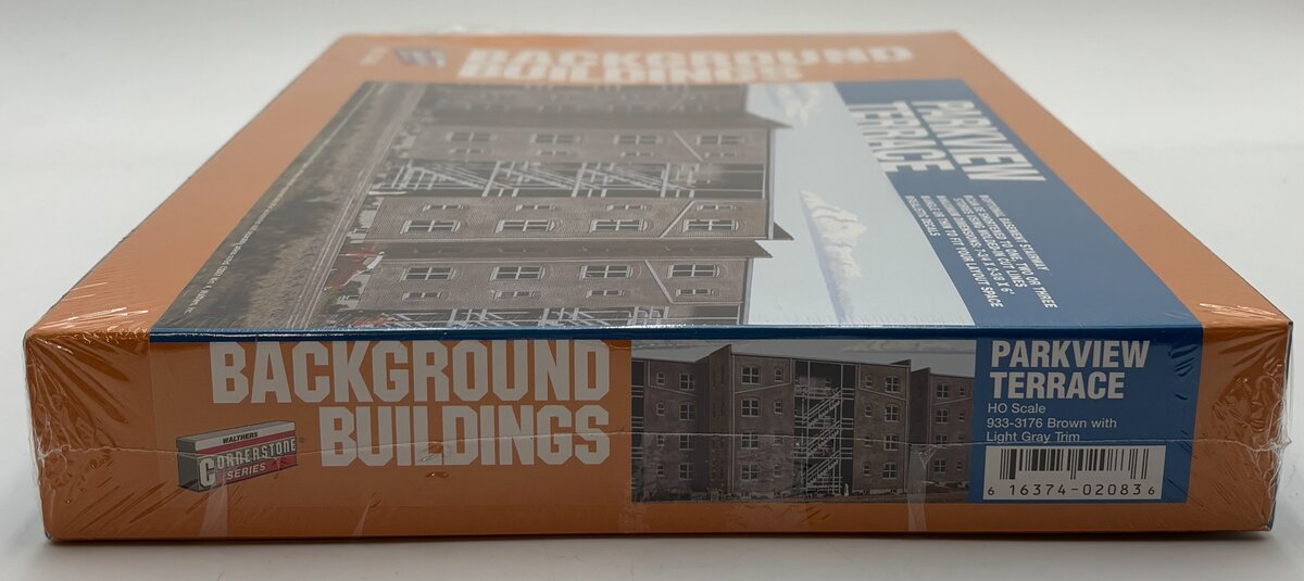 Walthers 933-3176 HO Scale Brown W/Light Gray Parkview Terrace Building Kit