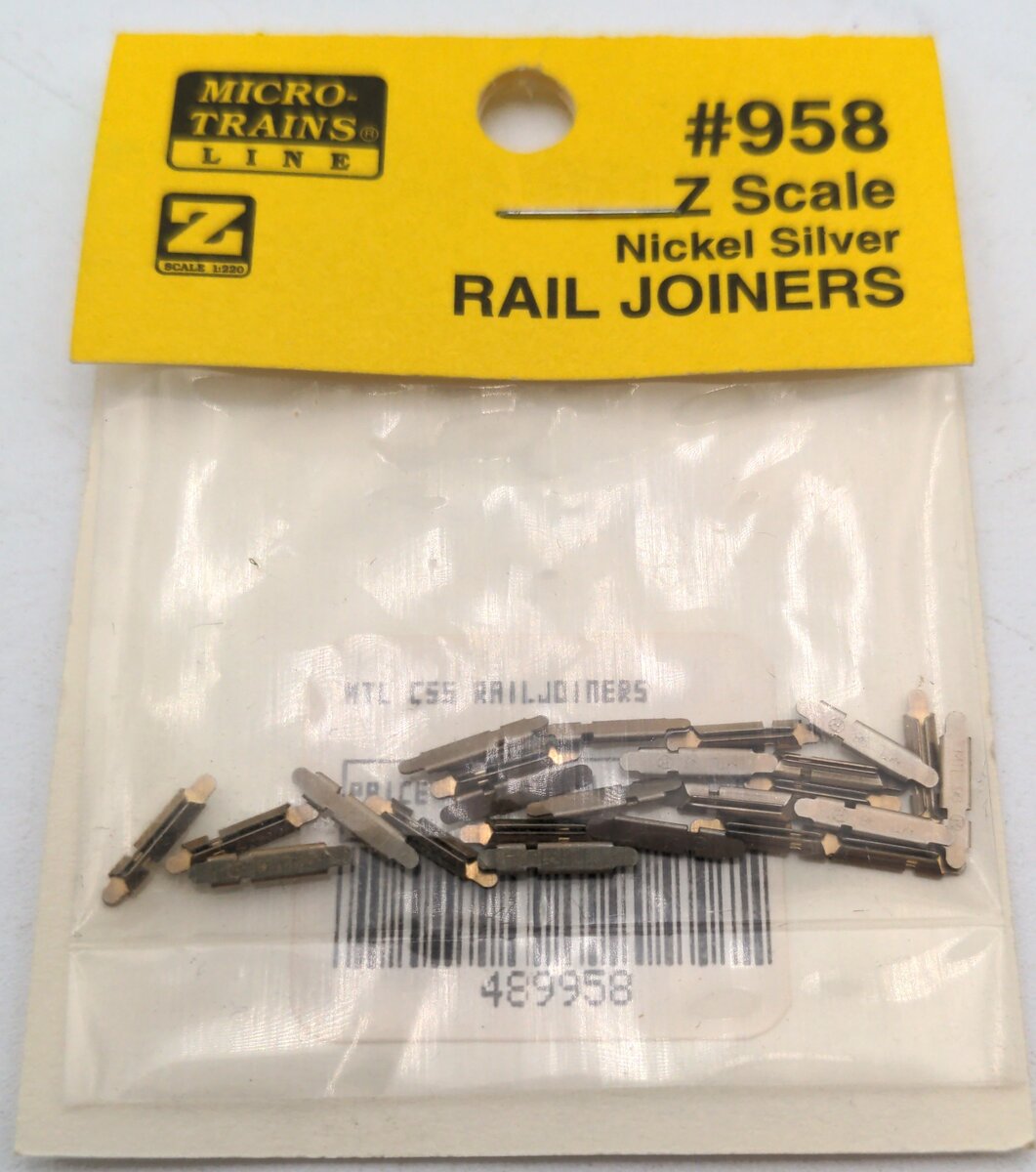 MicroTrains 958 Z Rail Joiners Nickel Silver