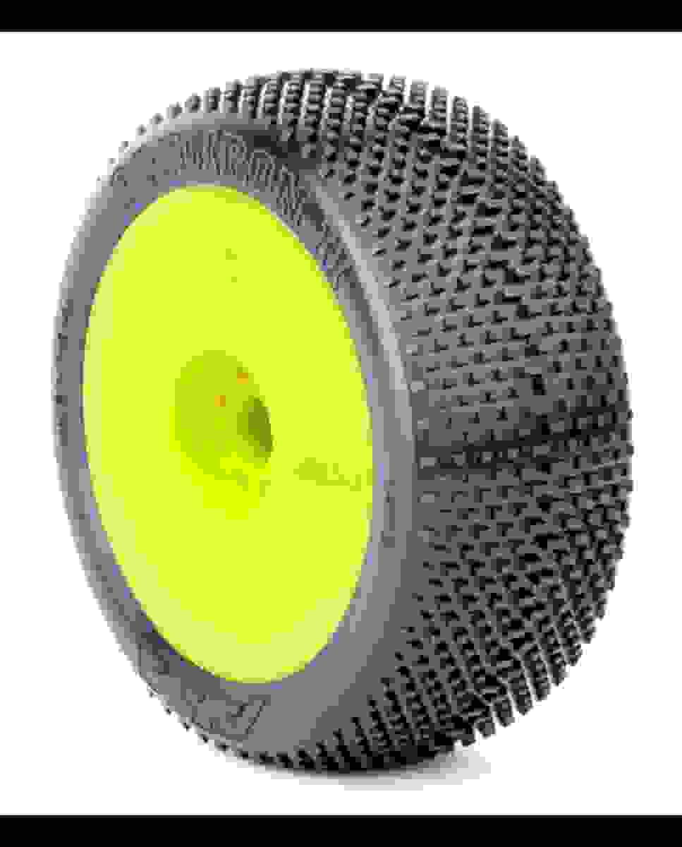 AKA Products, Inc. 14013XRY 1:8 Yellow Buggy Gridiron II SLW EVO Wheel Pre-Mntd