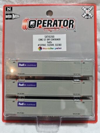 Scale Trains SXT10260 N FedEx CIMC 53’ Corrugated Dry Container #3 (Pack of 3)