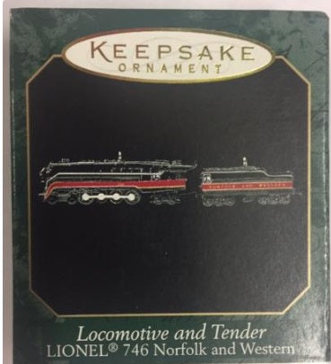 Hallmark QXM4549 Lionel 746 Norfolk & Western Steam Locomotive & Tender Ornament
