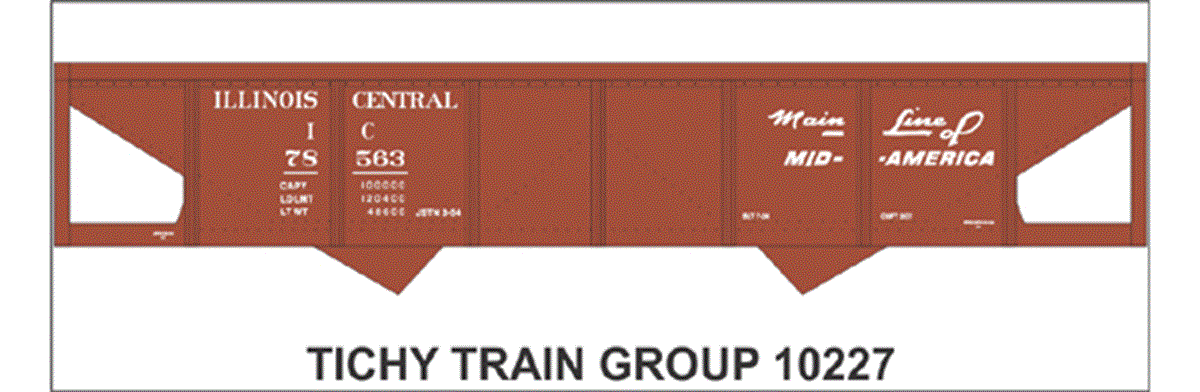 Tichy 10227 HO IC 2 Bay Steel Hopper Decal Sheet