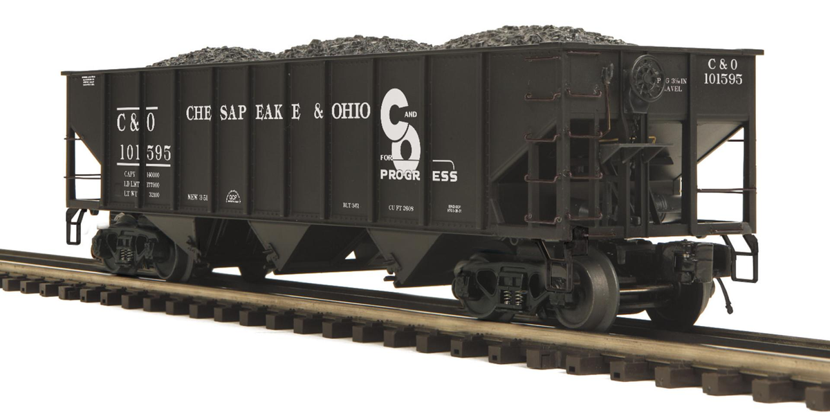 MTH 20-97842 O Chesapeake & Ohio 70 Ton 3-Bay Hopper Car