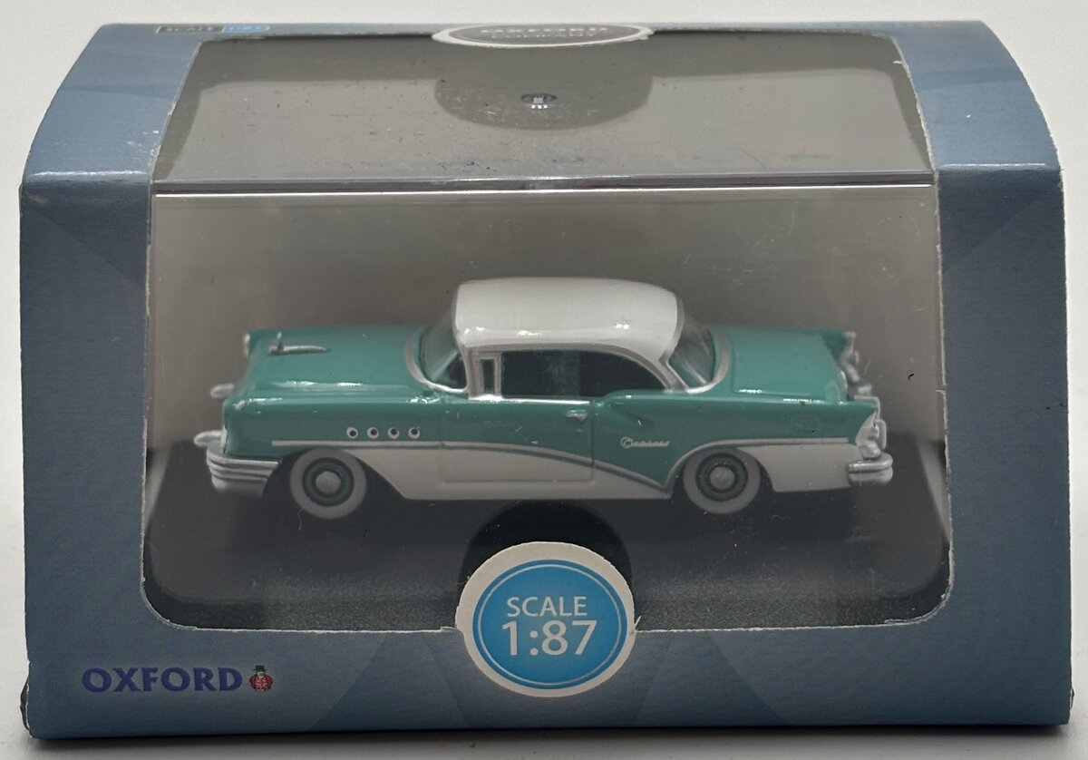 Oxford Diecast 87BC55001 1:87 Turquoise/Polo White 1955 Buick Century Car