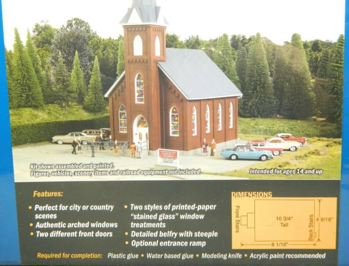 Walthers 933-3496 HO Brick Church Building Kit