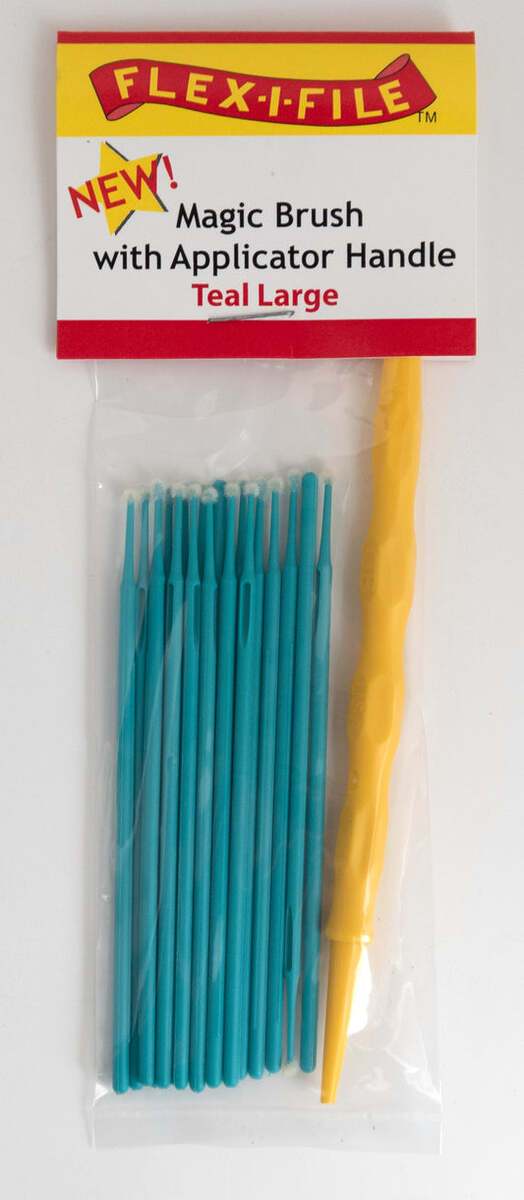 Flex-I-File M930004B Large Teal Magic Brush with Applicator Handle (Pack of 100)