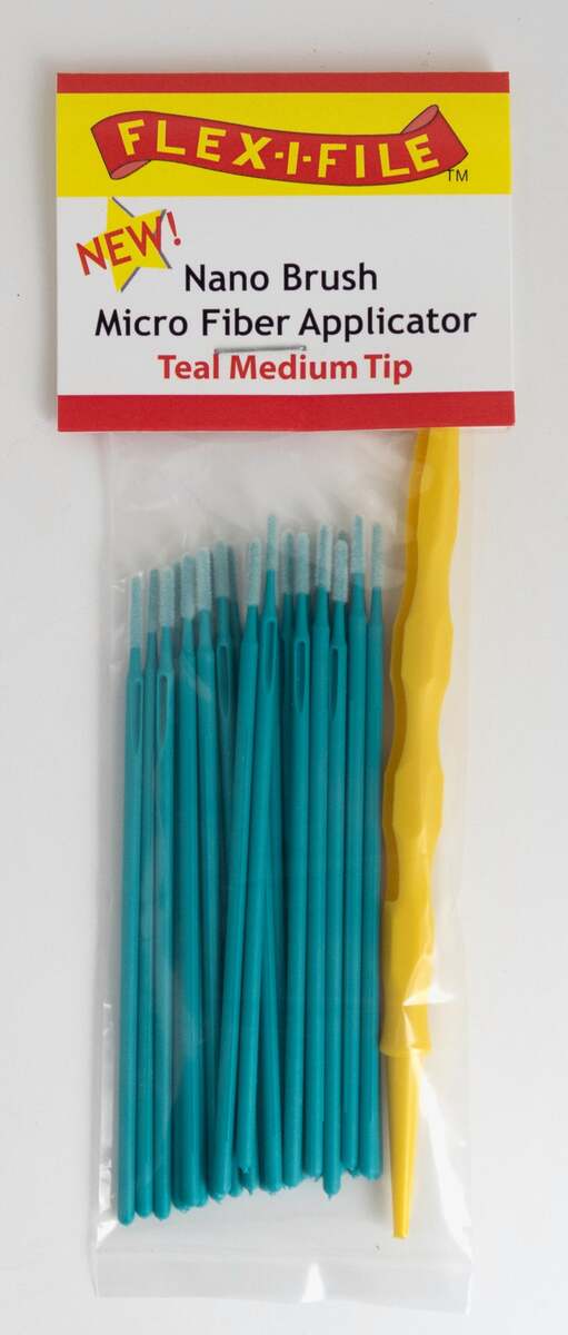 Flex-I-File N935004B Teal Medium Tip Nano Brush Applicator (Pack of 100)