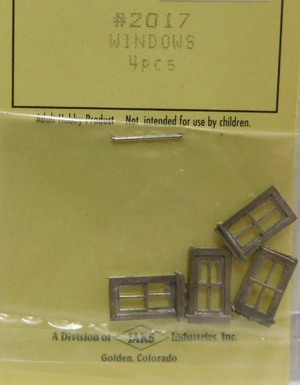 Period Miniatures 2017 N Scale White Metal Windows (Pack of 4)