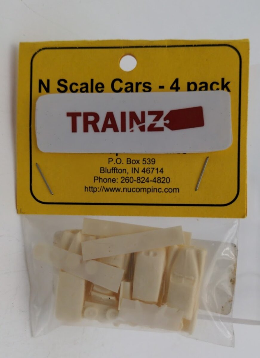 NuComp Miniatures 304 N Scale Cars Unpainted Resin Kit (Pack of 4)