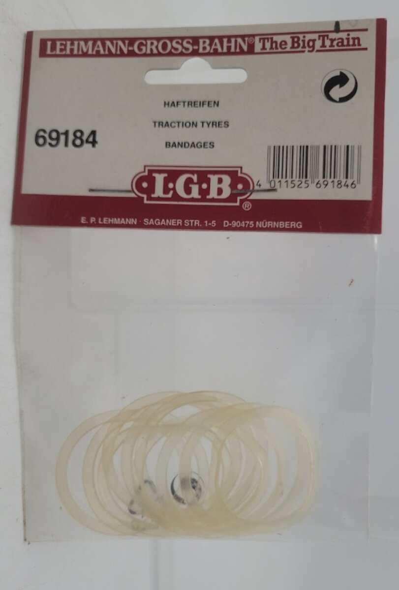 LGB 69184 Traction Tyres 46.5 mm 1.83 Inches (Pack of 10)