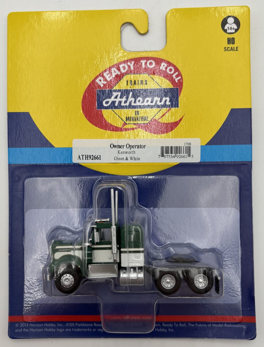 Athearn 92661 HO Kenworth Conv Tractor Green & White