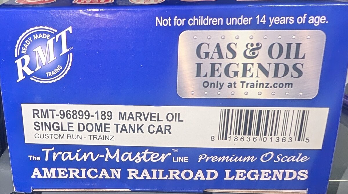 RMT 96899-189 O "Gas & Oil Legends" Marvel Mystery Oil Single Dome Tank Car