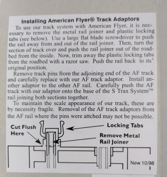 S-Helper Service 00393 S Connectors Track to AF Track Adapters (Pack of 12)