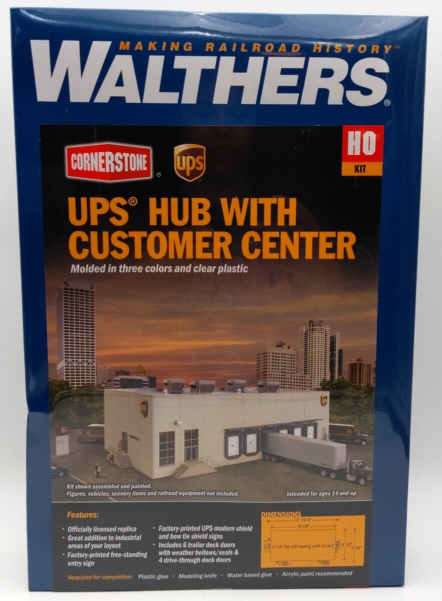 Walthers 933-4110 HO UPS® Hub with Customer Center Industrial Building Kit