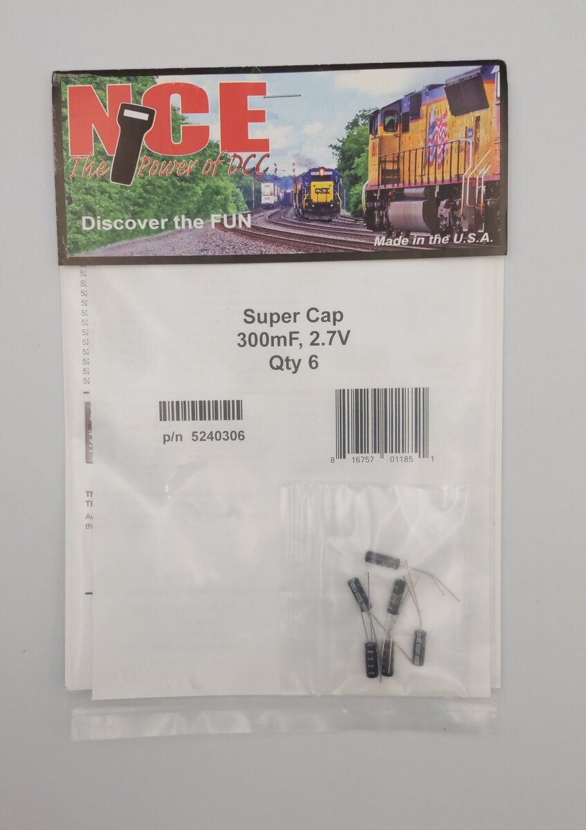 NCE Corporation 5240306 0.3 Farad 2.7V Super Capacitors (Pack of 6)