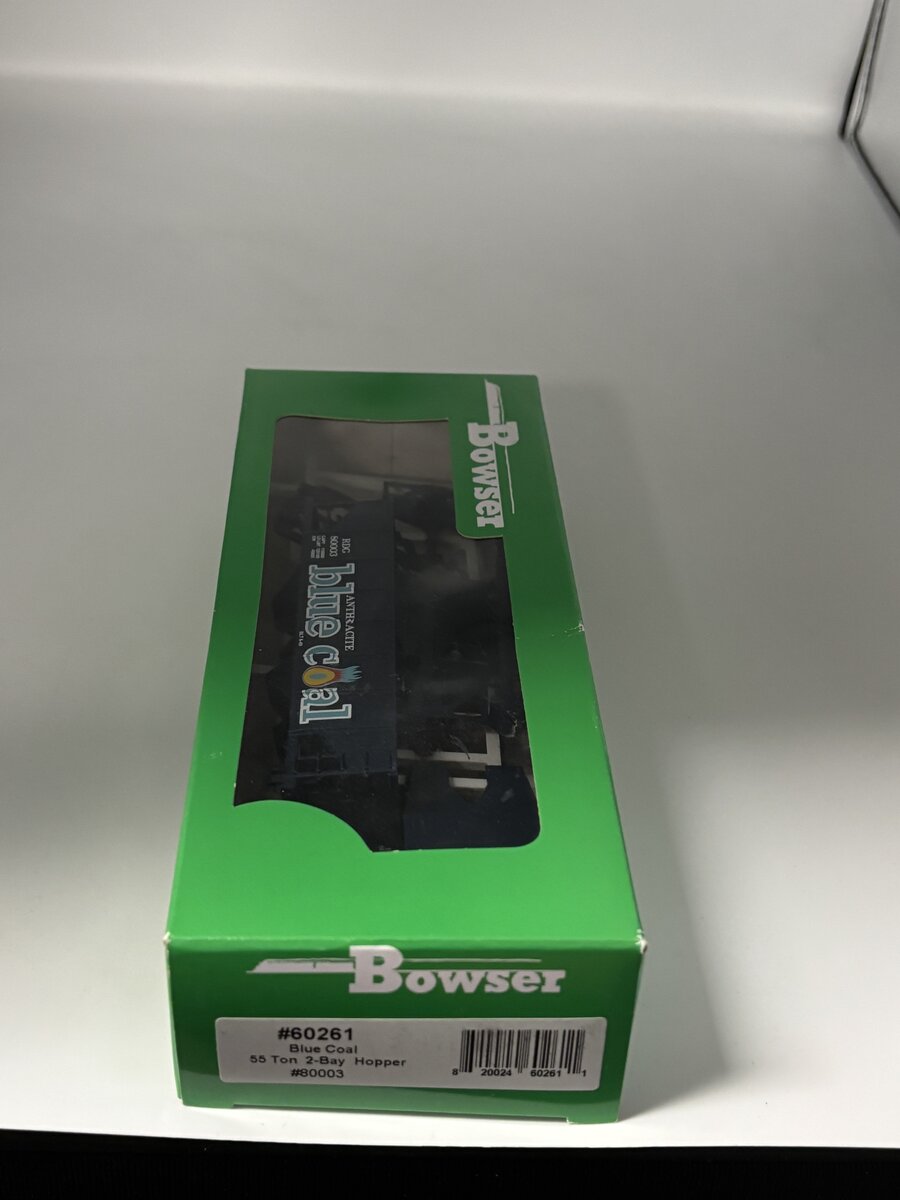 Bowser 60261 HO GLa 2-Bay Hopper Reading Blue Coal #80003