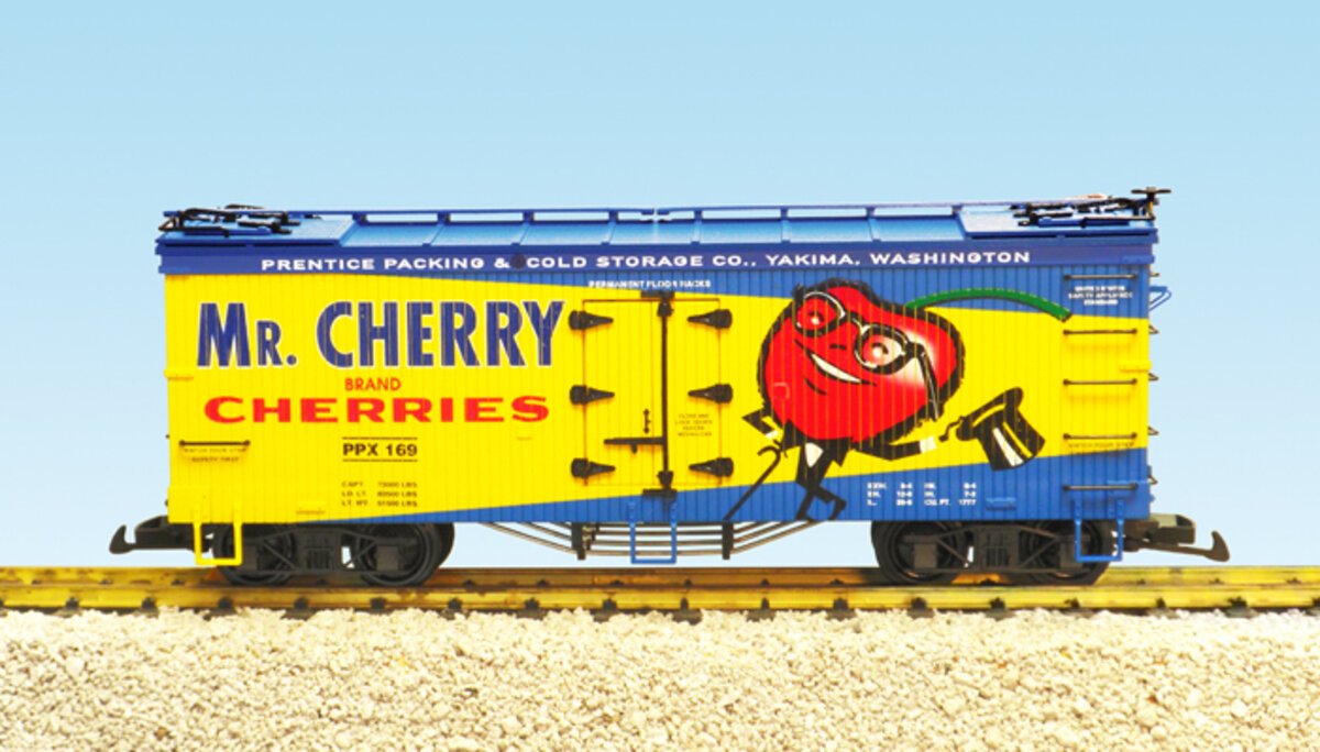 USA Trains R16457 G Mr. Cherry U.S. Refrigerator Cars (Blue/Yellow)