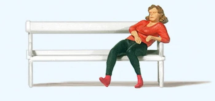 Preiser 28226 HO Woman Sitting on Bench Figure