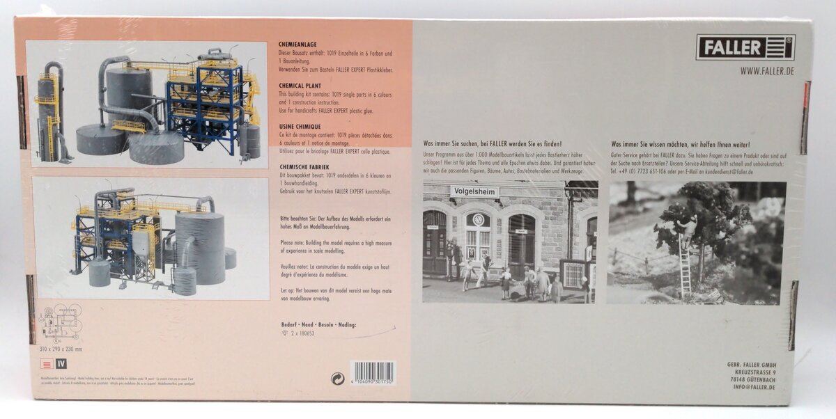 Faller 130175 HO Scale Chemical Plant Plastic Building Kit