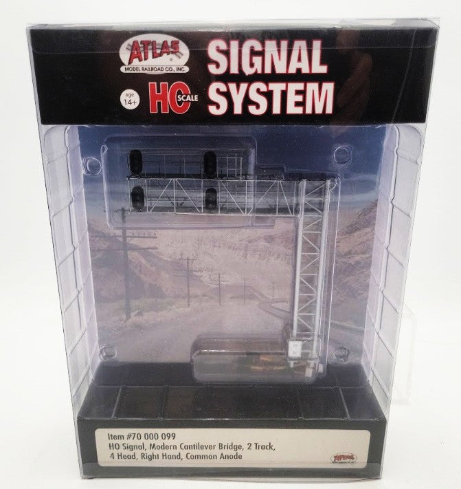 Atlas 70000099 HO 4 Head 2 Track Right Hand Modern Cantilever Signal Bridge